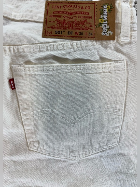 Levi's Other - NEW Levi's x Denim Tears 501 Original Fit Men's 36/34 Cream Colored Jeans